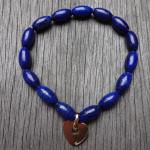 Bracelet Lapis Lazuli coeur Or