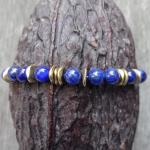 Bracelet lien Lapis Lazuli, disques OR